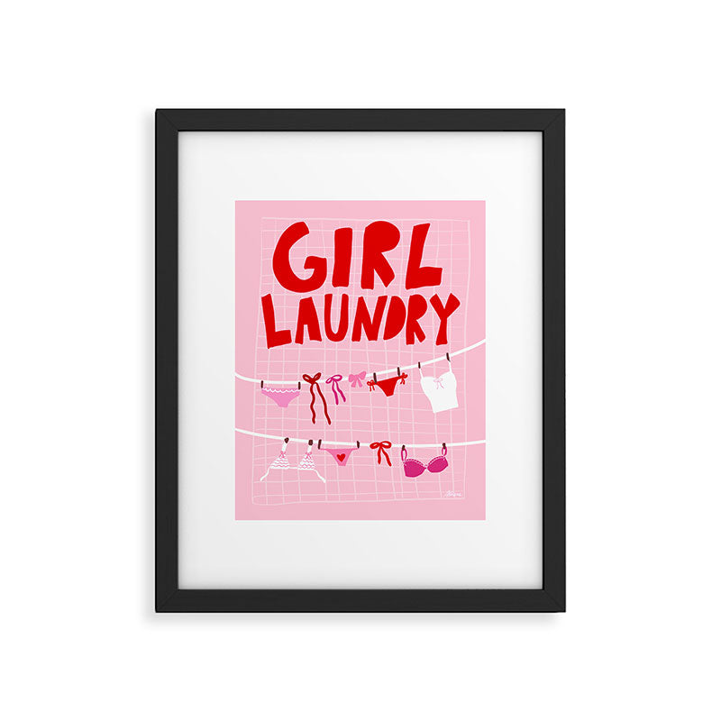 Girl Laundry - Pink and Red Framed Art Print Gallery Image 5