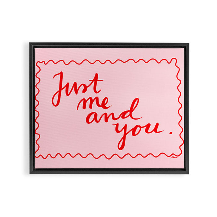 Just Me And You - Pink and Red Framed Canvas Print Gallery Image 1