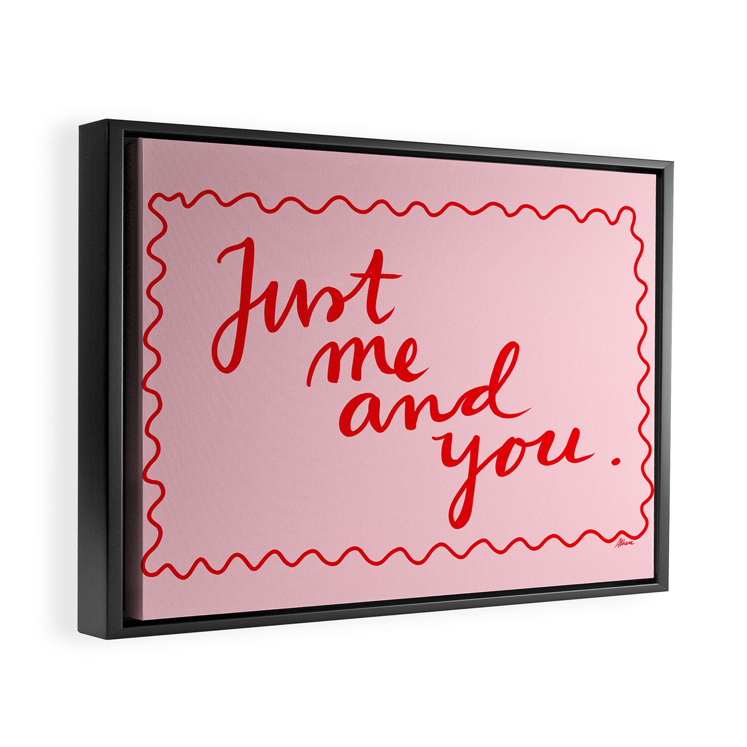 Just Me And You - Pink and Red Framed Canvas Print Gallery Image 2