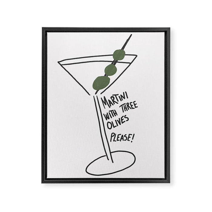 Martini Three Olives Framed Canvas Print Gallery Image 1