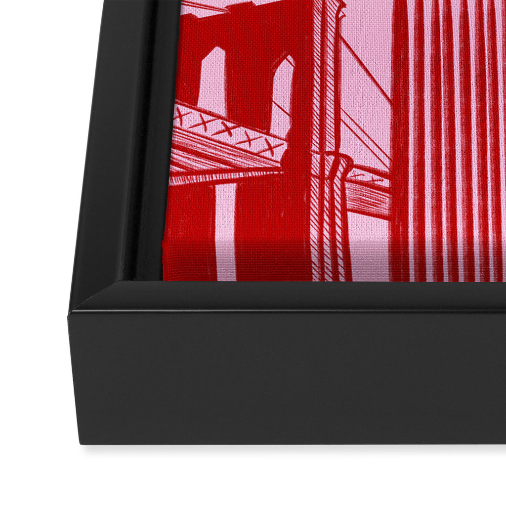 New York Loves You - Pink and Red  Framed Canvas Print Gallery Image 3