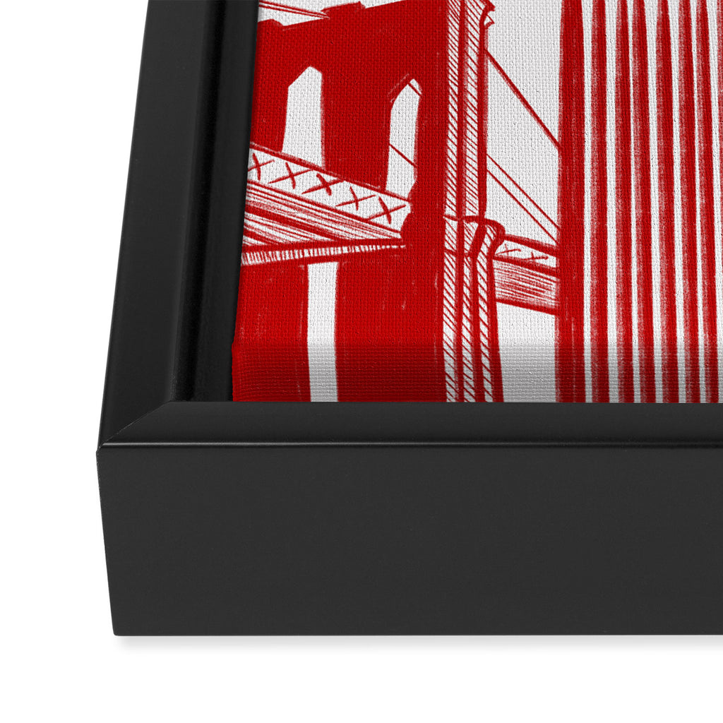New York Loves You - Red and White NYC Framed Canvas Print Gallery Image 3