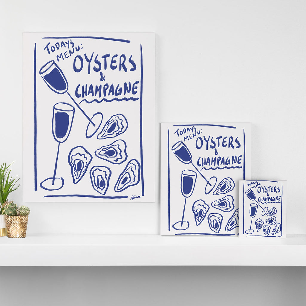 Oysters and Champagne - Coastal Art Canvas Print Gallery Image 3