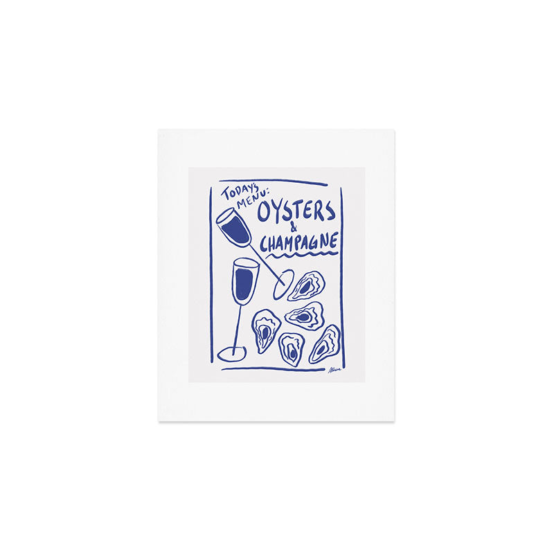 Oysters and Champagne - Coastal Art Art Print