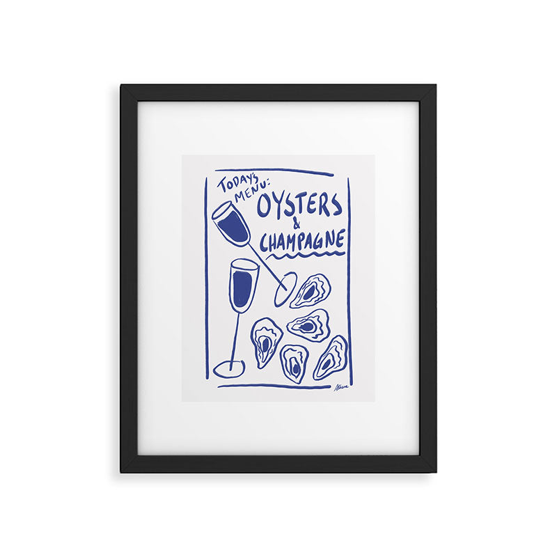 Oysters and Champagne - Coastal Art Framed Art Print Gallery Image 4