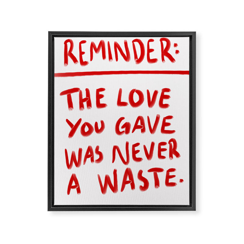 Reminder in Red Framed Canvas Print Gallery Image 6