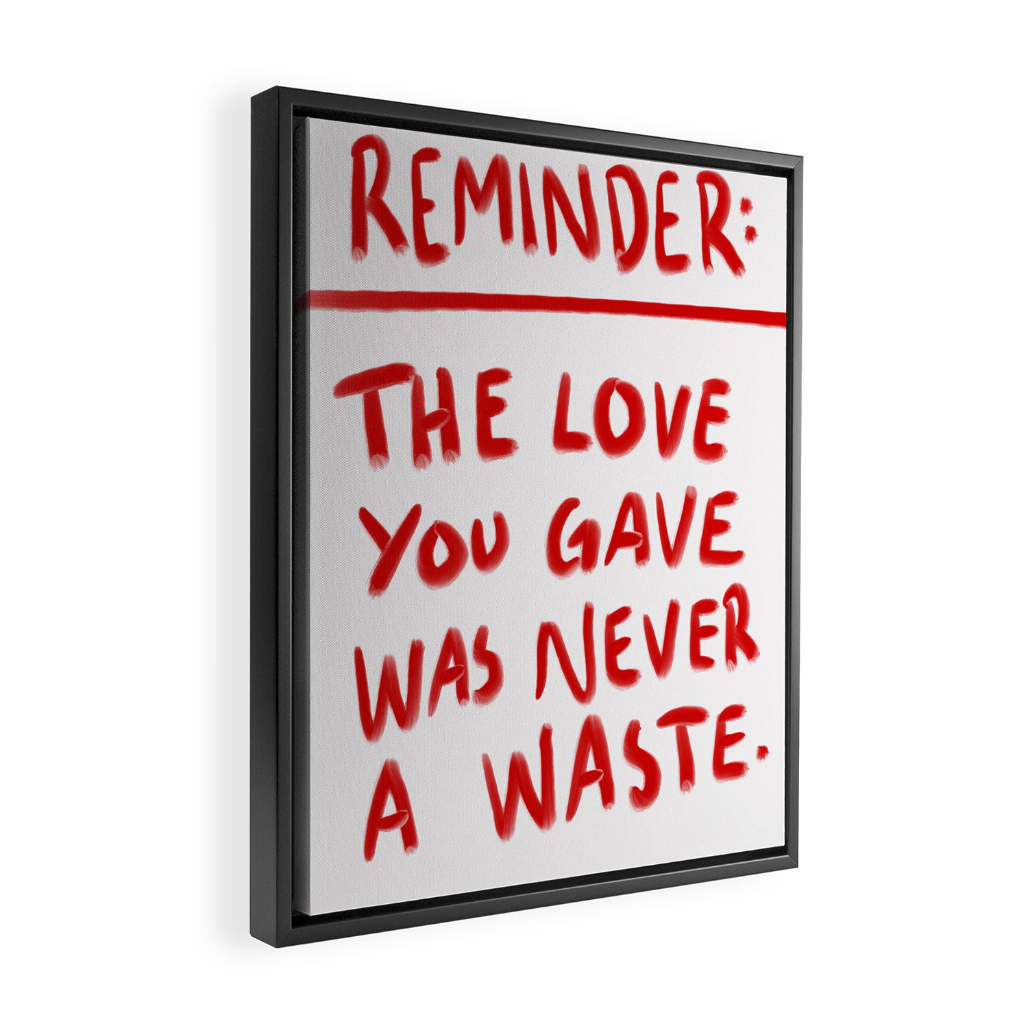 Reminder in Red Framed Canvas Print Gallery Image 2