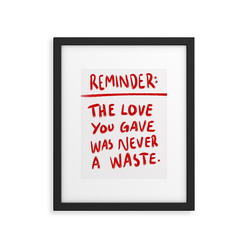 Reminder in Red Framed Art Print Gallery Image 5