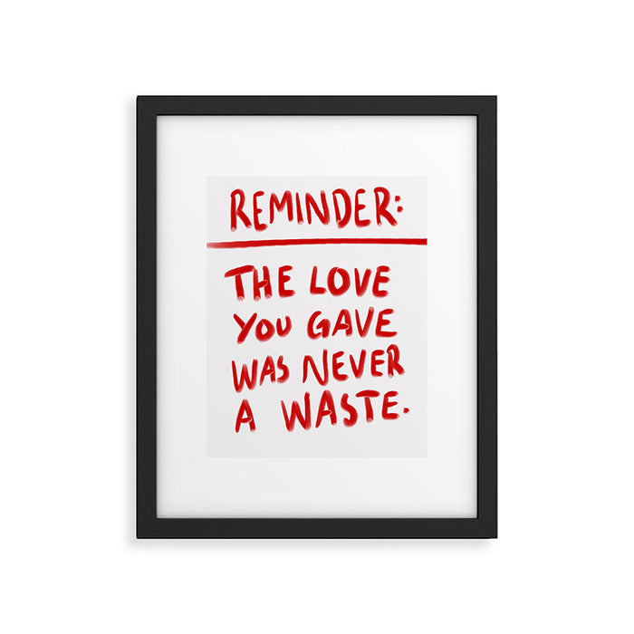 Reminder in Red Framed Art Print Gallery Image 1