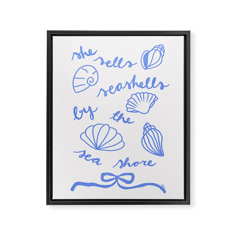 She Sells Sea Shells - Coastal Art Framed Canvas Print Gallery Image 6
