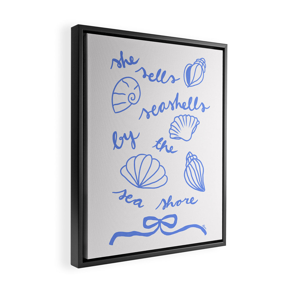 She Sells Sea Shells - Coastal Art Framed Canvas Print Gallery Image 2