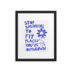 Stop Shrinking - White and Blue Framed Art Print Gallery Image 5