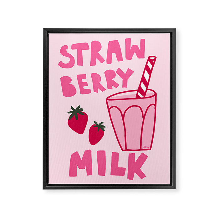 Strawberry Milk Framed Canvas Print Gallery Image 1