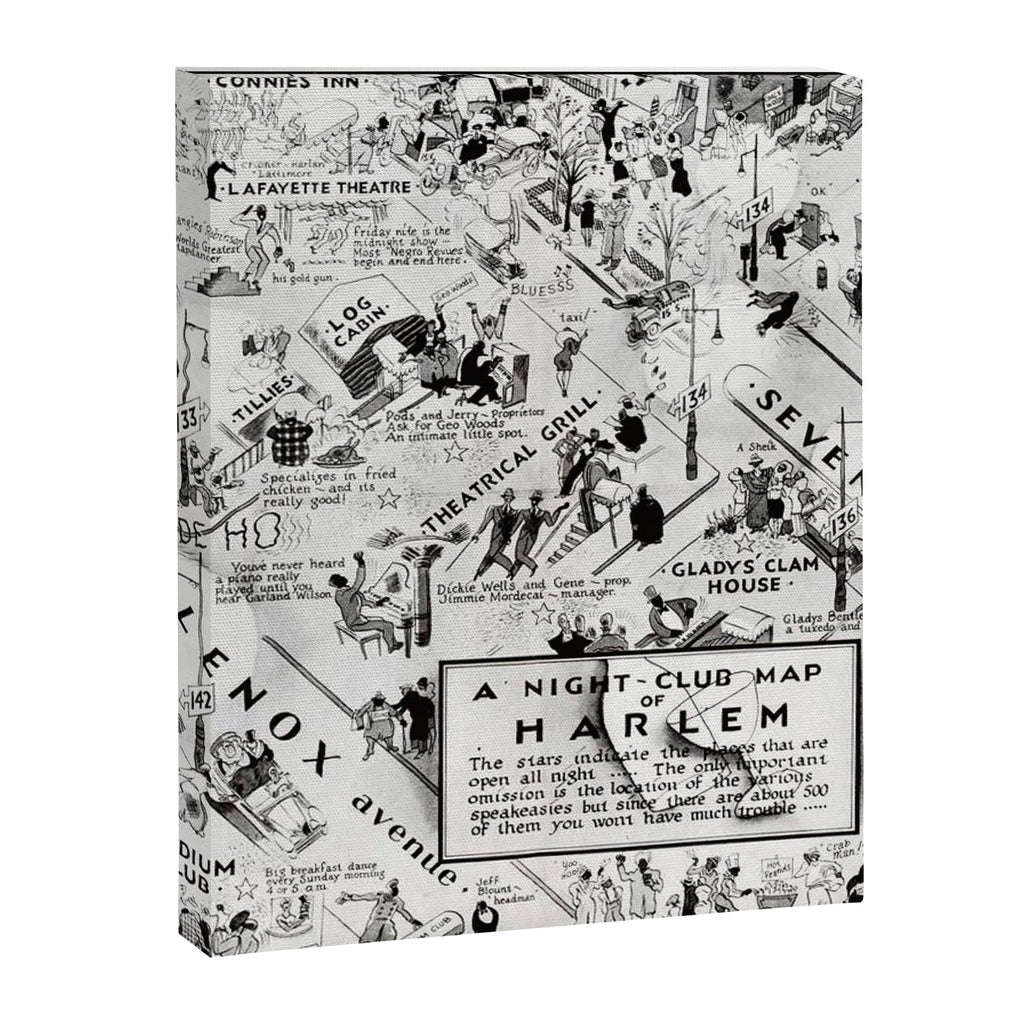 1932 Night-Club Map of Harlem, NY Centerfold from Manhattan Weekly by Elmer Simms Campbell Canvas Print Gallery Image 8