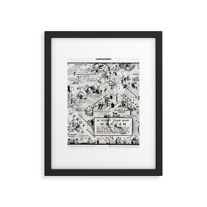 1932 Night-Club Map of Harlem, NY Centerfold from Manhattan Weekly by Elmer Simms Campbell Framed Art Print Gallery Image 6