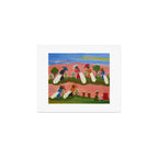 African American Masterpiece 'Six Figures Picking Cotton' folk art painting by Clementine Hunter Art Print Gallery Image 1