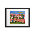 African American Masterpiece 'Six Figures Picking Cotton' folk art painting by Clementine Hunter Framed Art Print Gallery Image 6