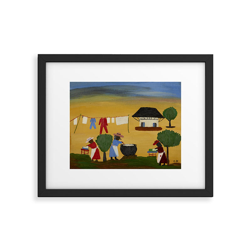 African American Masterpiece 'The Wash' portrait painting by Clementine Hunter   Framed Art Print Gallery Image 5