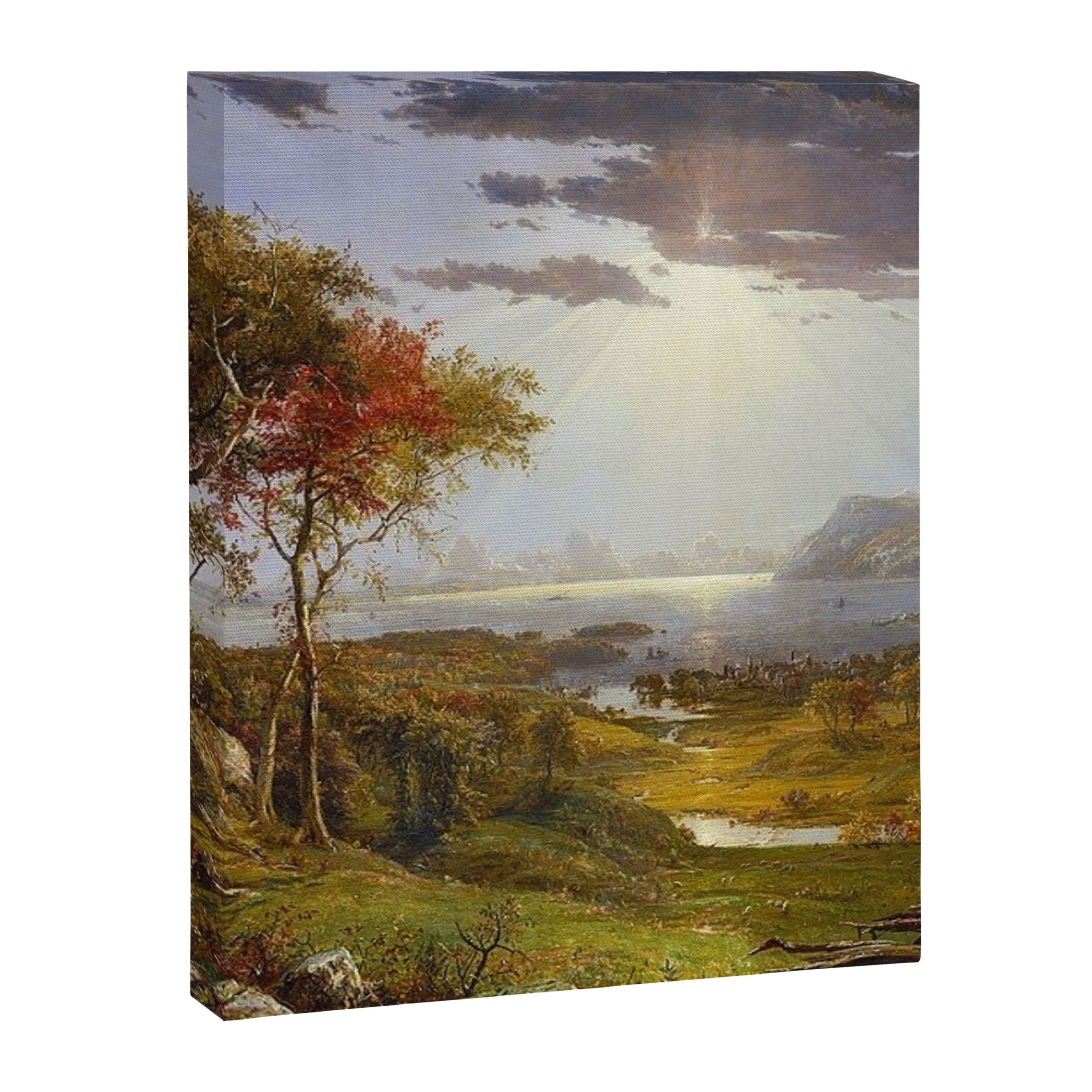 Autumn & Rays of Sun in the Hudson River Valley by Jasper Francis Cropsey Canvas Print Gallery Image 6
