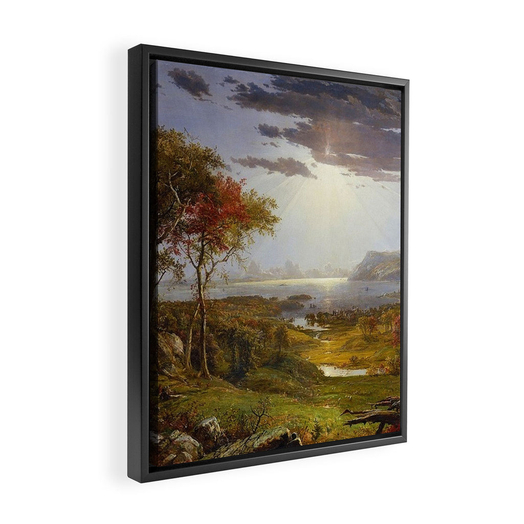 Autumn & Rays of Sun in the Hudson River Valley by Jasper Francis Cropsey Framed Canvas Print Gallery Image 2