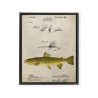 Vintage Brown Trout Fly Fishing Lure Patent Game Fish Identification Chart Framed Canvas Print Gallery Image 8