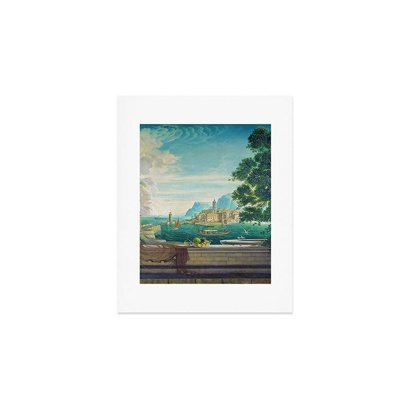 Capriccio of a Mediterranean Seaport Landscape No. 2 by Rex Whistler Art Print Gallery Image 1