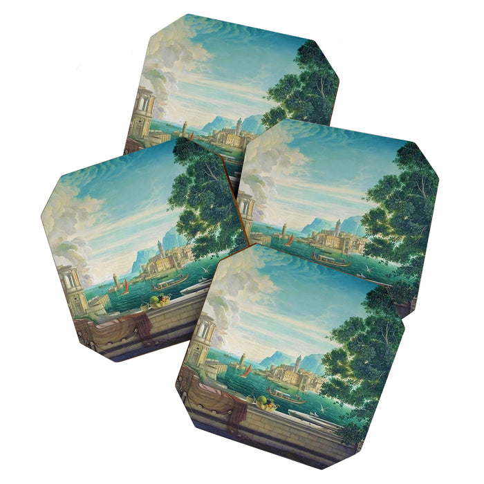 Capriccio of a Mediterranean Seaport Landscape No. 2 by Rex Whistler Coaster Gallery Image 1