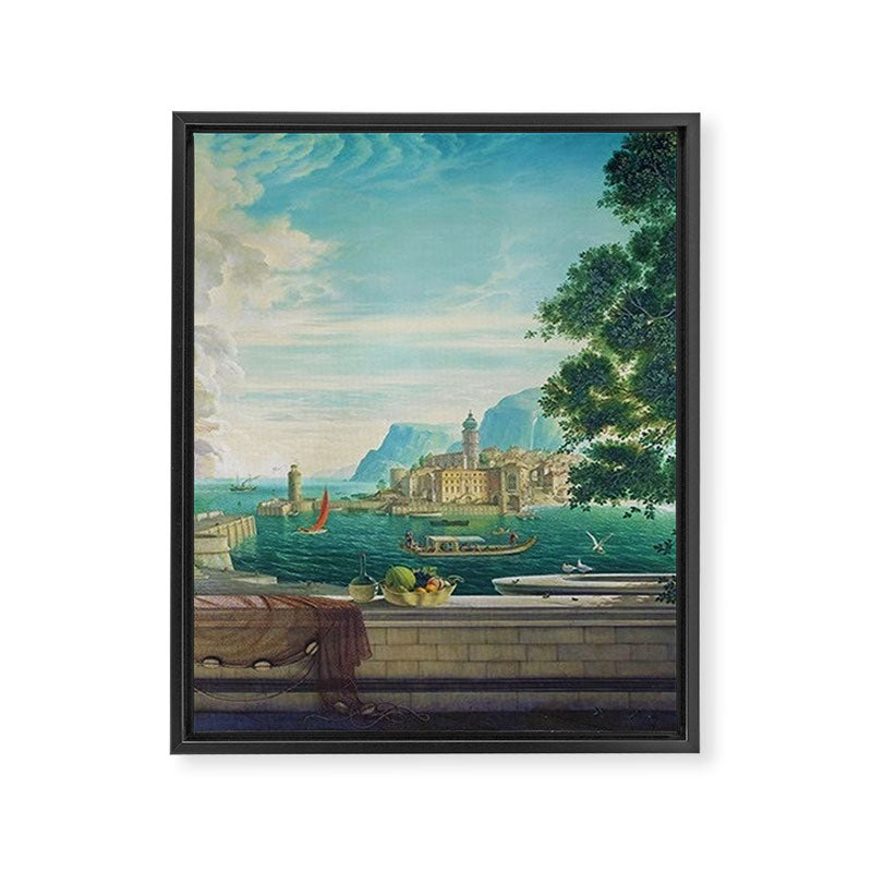 Capriccio of a Mediterranean Seaport Landscape No. 2 by Rex Whistler Framed Canvas Print Gallery Image 6