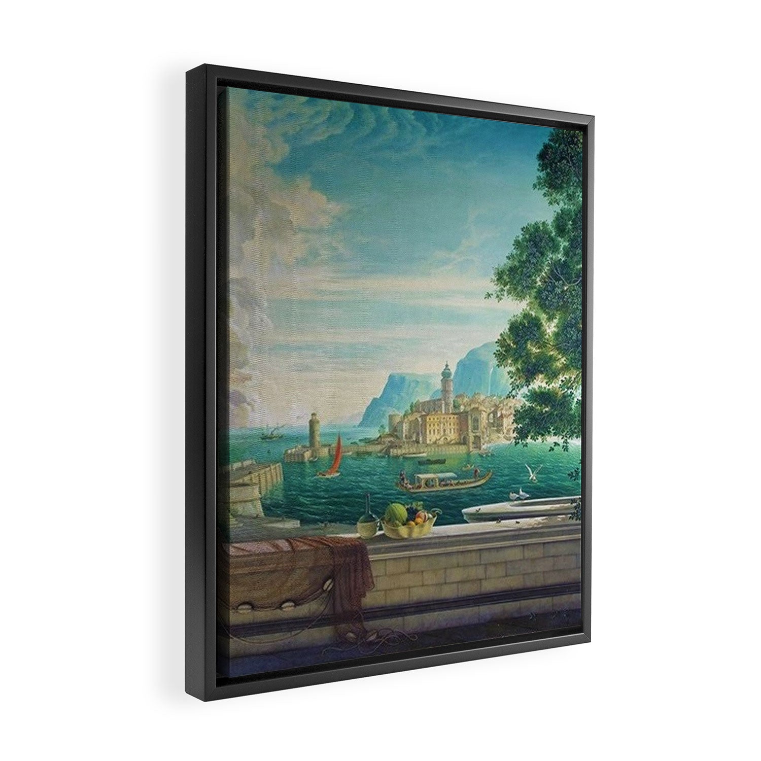 Capriccio of a Mediterranean Seaport Landscape No. 2 by Rex Whistler Framed Canvas Print Gallery Image 2