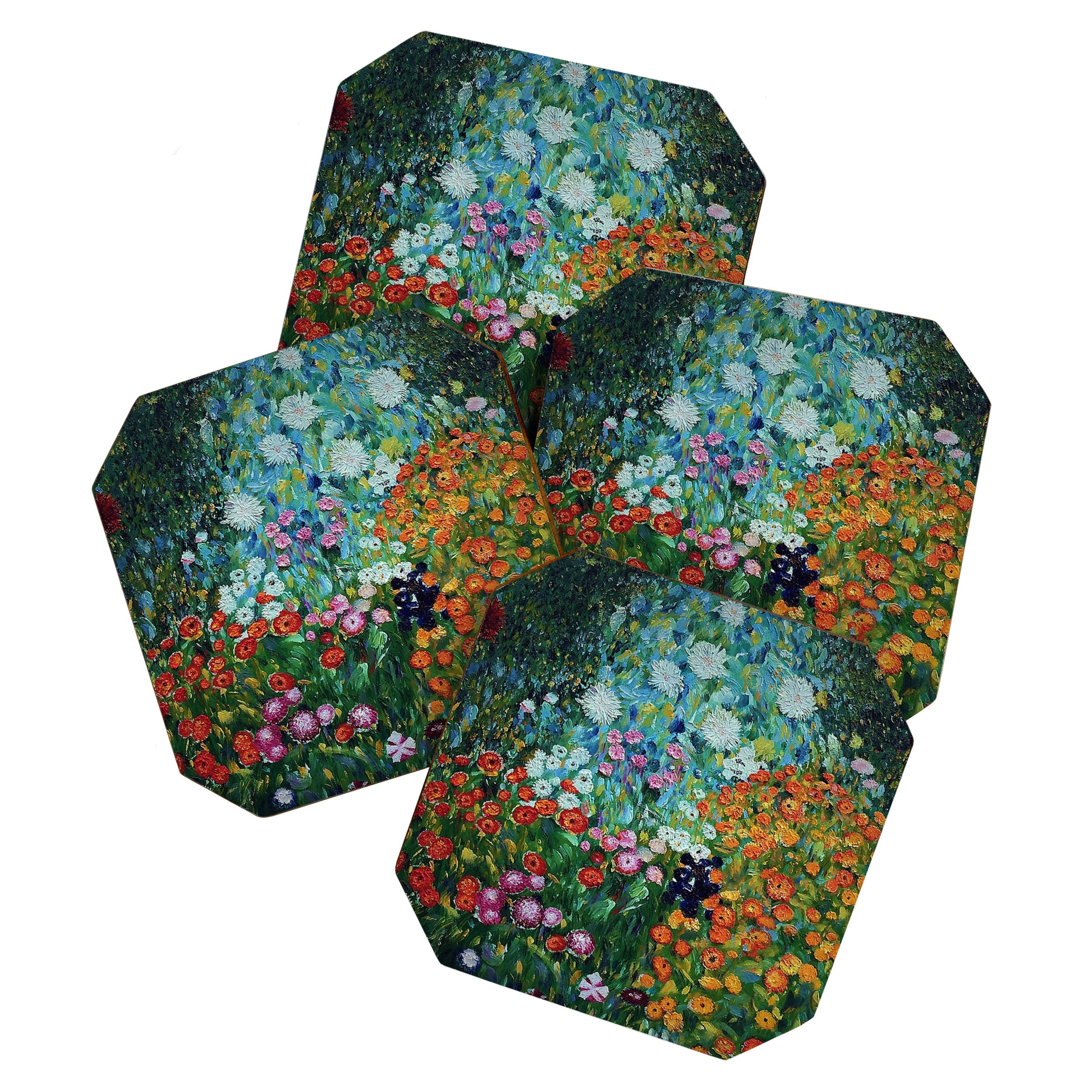 Flower Garden Riot of Colors by Gustav Klimt Coaster Gallery Image 1