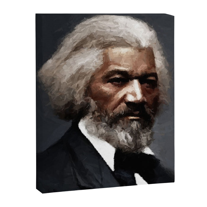 Frederick Douglass, African American Civil Rights Pioneer portrait painting Canvas Print Gallery Image 1