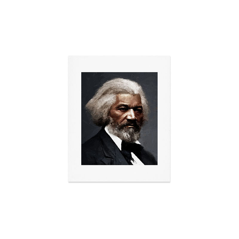 Frederick Douglass, African American Civil Rights Pioneer portrait painting Art Print Gallery Image 1
