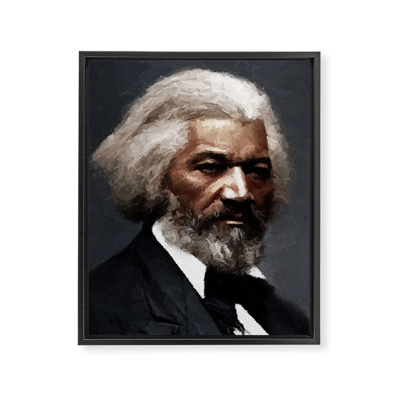 Frederick Douglass, African American Civil Rights Pioneer portrait painting Framed Canvas Print Gallery Image 6