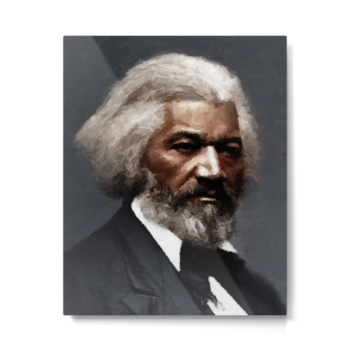 Frederick Douglass, African American Civil Rights Pioneer portrait painting Metal Print Gallery Image 1