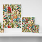 Frida's CoyoacÃ¡n Mexican Garden of Casa Azul Lush Tropical  floral painting Canvas Print Gallery Image 3