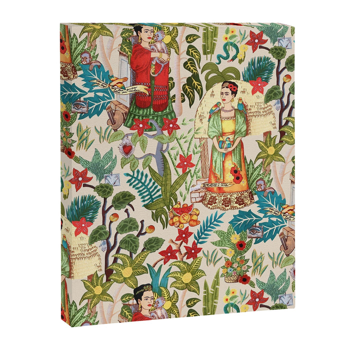 Frida's CoyoacÃ¡n Mexican Garden of Casa Azul Lush Tropical  floral painting Canvas Print Gallery Image 1