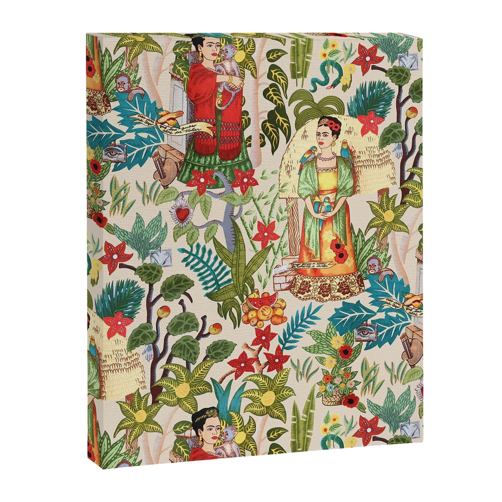 Frida's CoyoacÃ¡n Mexican Garden of Casa Azul Lush Tropical  floral painting Canvas Print Gallery Image 3