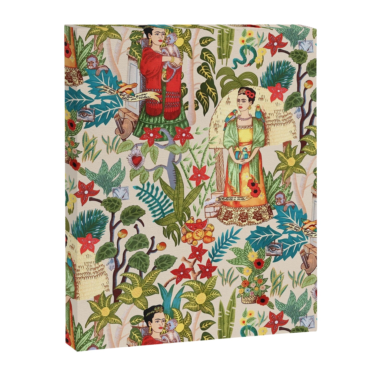 Frida's CoyoacÃ¡n Mexican Garden of Casa Azul Lush Tropical  floral painting Canvas Print Gallery Image 3