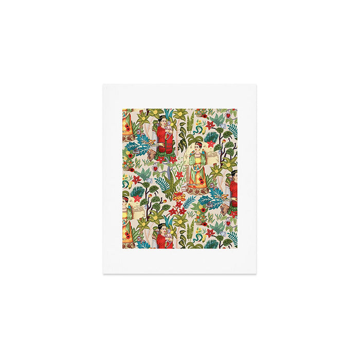 Frida's CoyoacÃ¡n Mexican Garden of Casa Azul Lush Tropical  floral painting Art Print Gallery Image 1