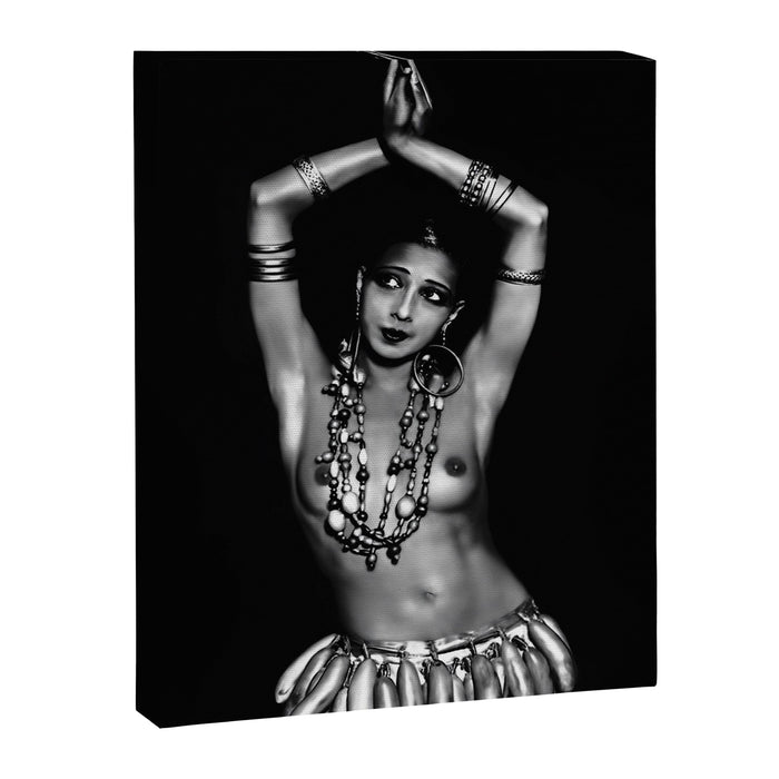 Jazz Age Josephine Baker in Folies Bergère Bananas Costume black and white photography Canvas Print Gallery Image 1