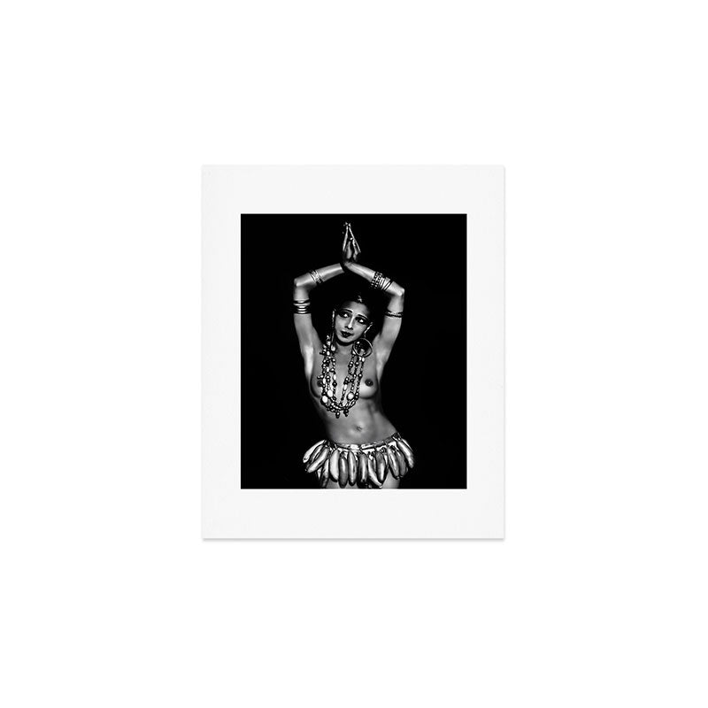 Jazz Age Josephine Baker in Folies Bergère Bananas Costume black and white photography Art Print Gallery Image 1