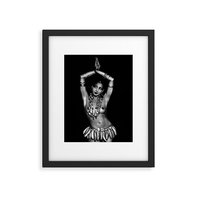 Jazz Age Josephine Baker in Folies Bergère Bananas Costume black and white photography Framed Art Print Gallery Image 6