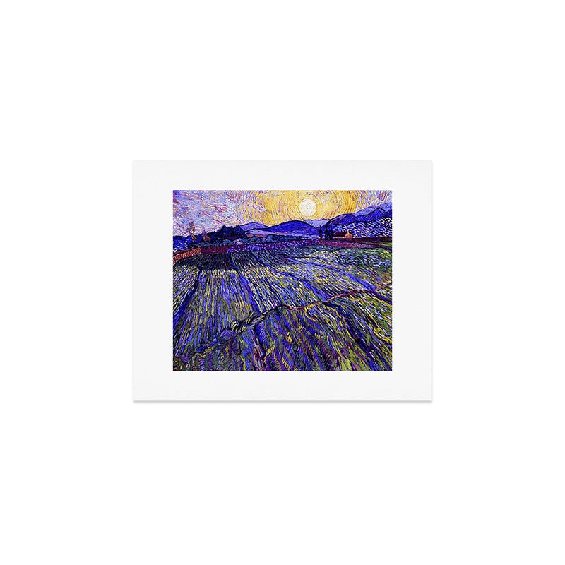 Lavender Fields with Rising Sun by Vincent van Gogh Art Print Gallery Image 1