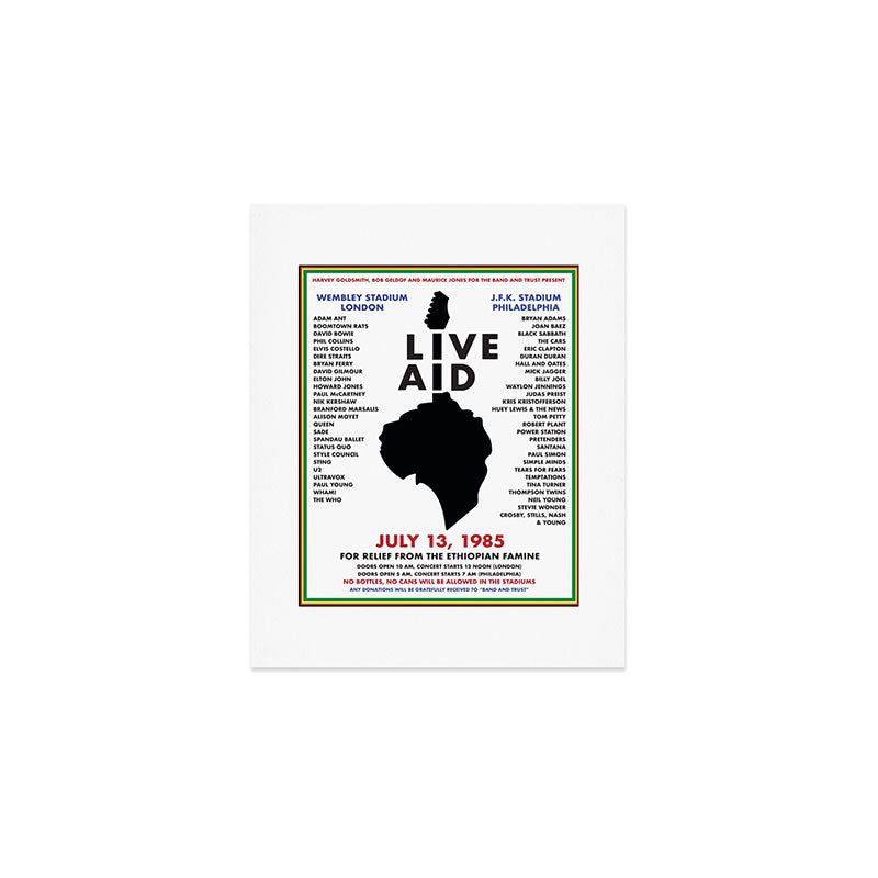 Live Aid 1985 Vintage JFK & Wembley Stadium Concert Festival Gig Advertising Music Poster Art Print Gallery Image 1