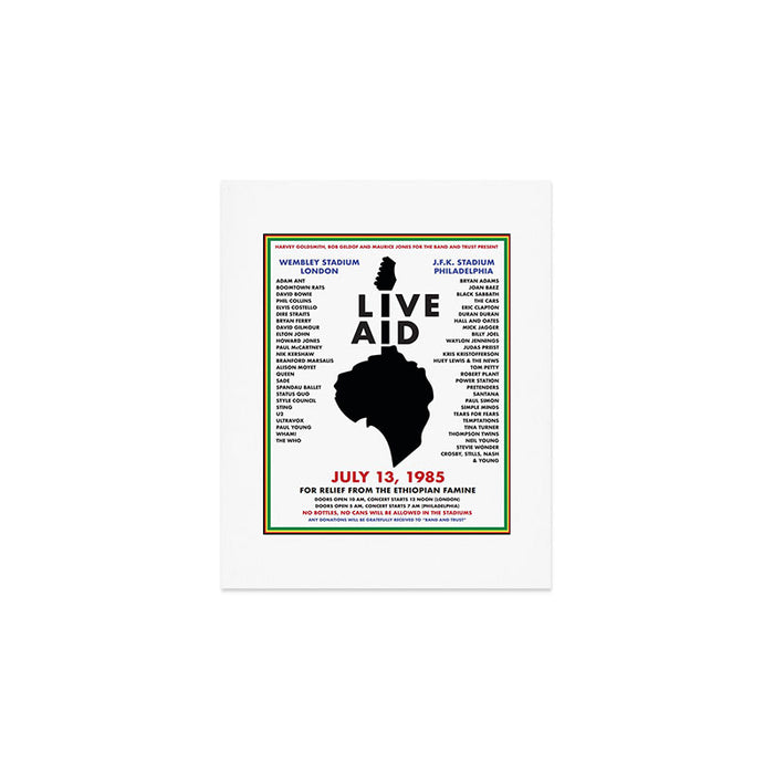 Live Aid 1985 Vintage JFK & Wembley Stadium Concert Festival Gig Advertising Music Poster Art Print Gallery Image 1