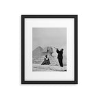 Louis Armstrong at the Spinx and Egyptian Pyrimids Vintage black and white photography / photographs Framed Art Print Gallery Image 6