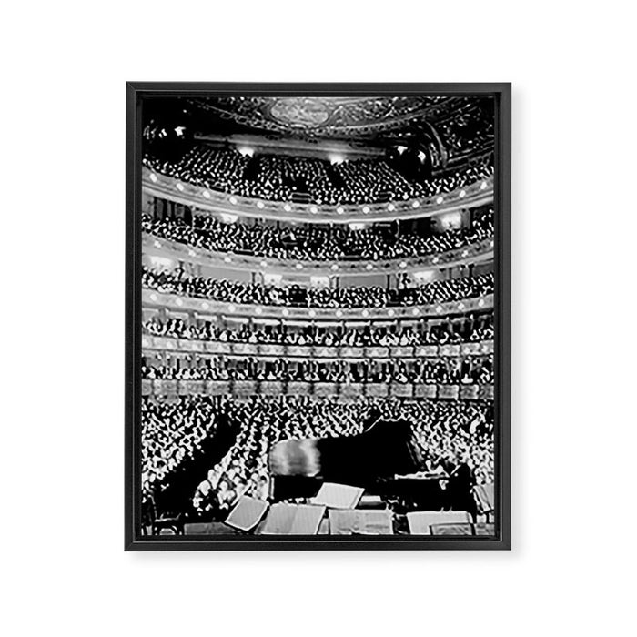 Metropolitan Opera House, New York City black and white photography / black and white photographs Framed Canvas Print Gallery Image 1