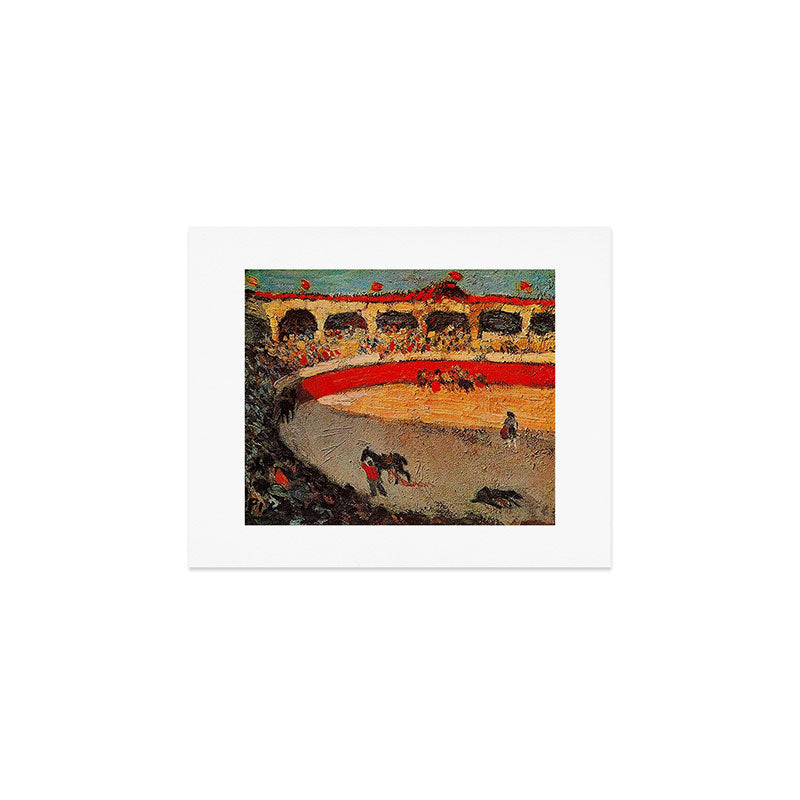Pablo Picasso - La Corrida - Plaza de Toros Pamplona, Spain matador and bull landscape painting  Art Print Gallery Image 1