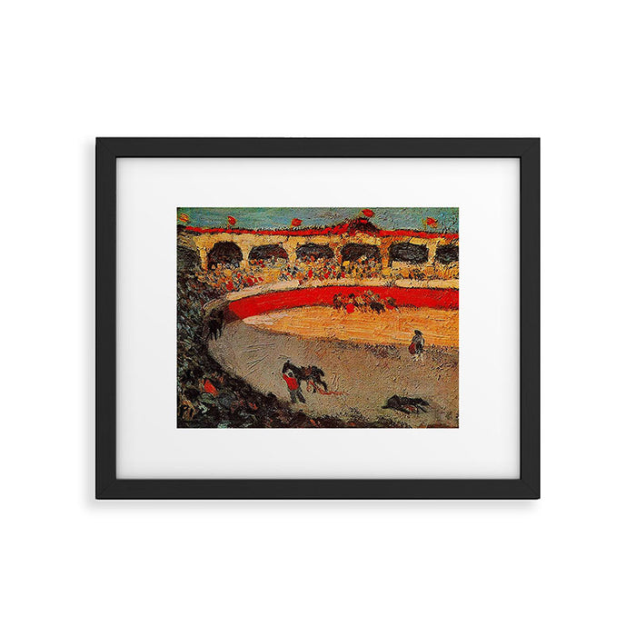Pablo Picasso - La Corrida - Plaza de Toros Pamplona, Spain matador and bull landscape painting  Framed Art Print Gallery Image 1