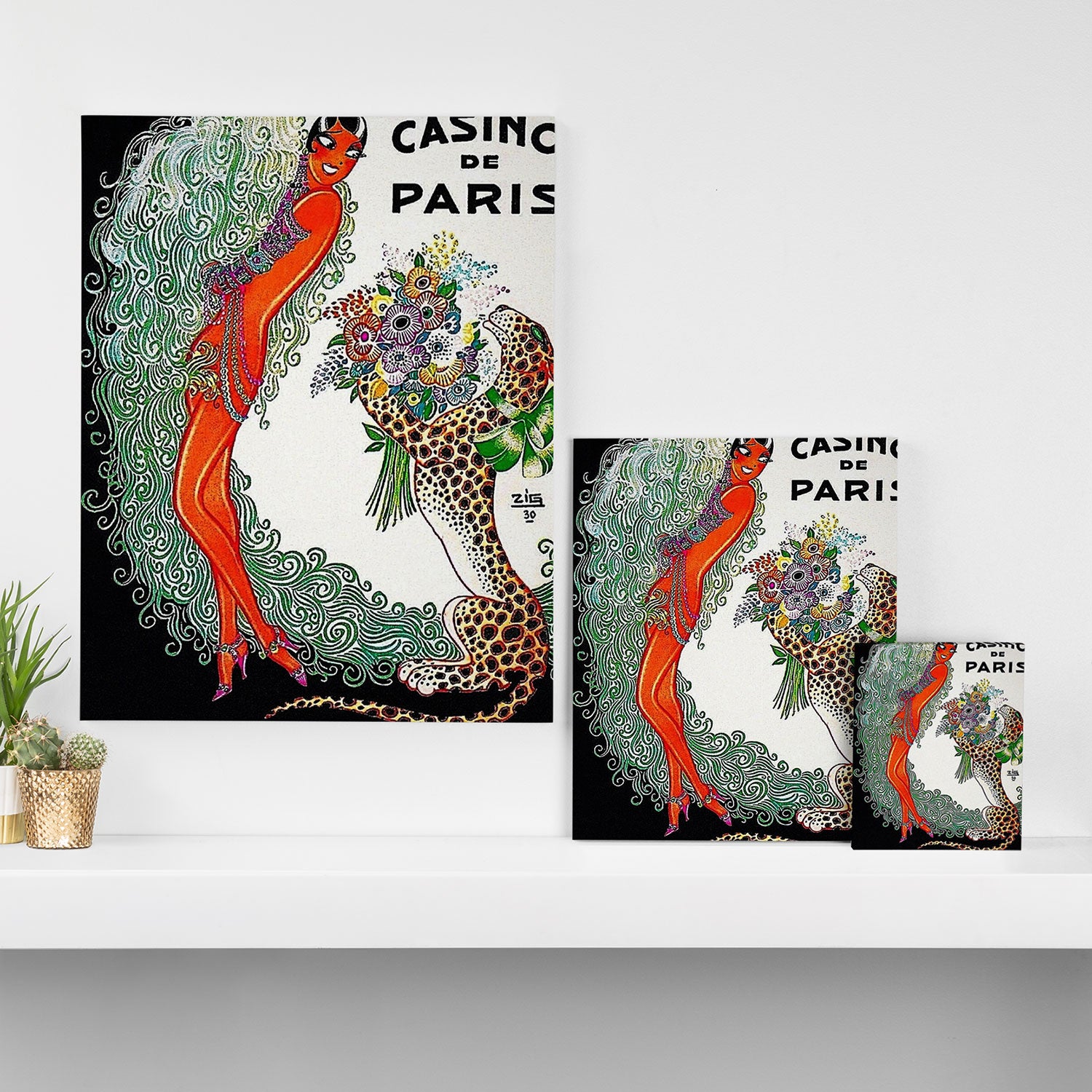 Roaring twenties Ziegfeld Follies Parisian Josephine Baker Casino de Paris performance African American cabaret vintage poster Canvas Print Gallery Image 3